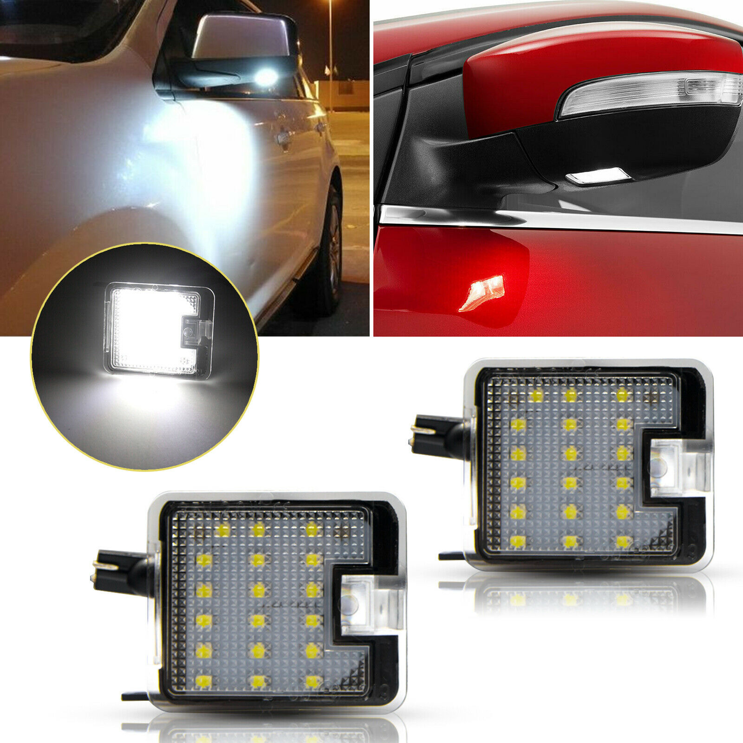 Set 2x led puddle light Ford Focus Kuga Escape lumini oglinda