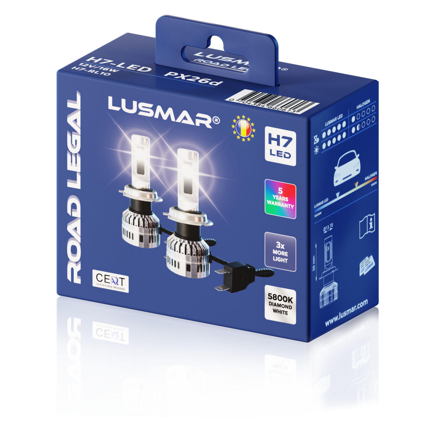 Kit led H7 LUSMAR™ ROAD LEGAL 5700K omologat RAR