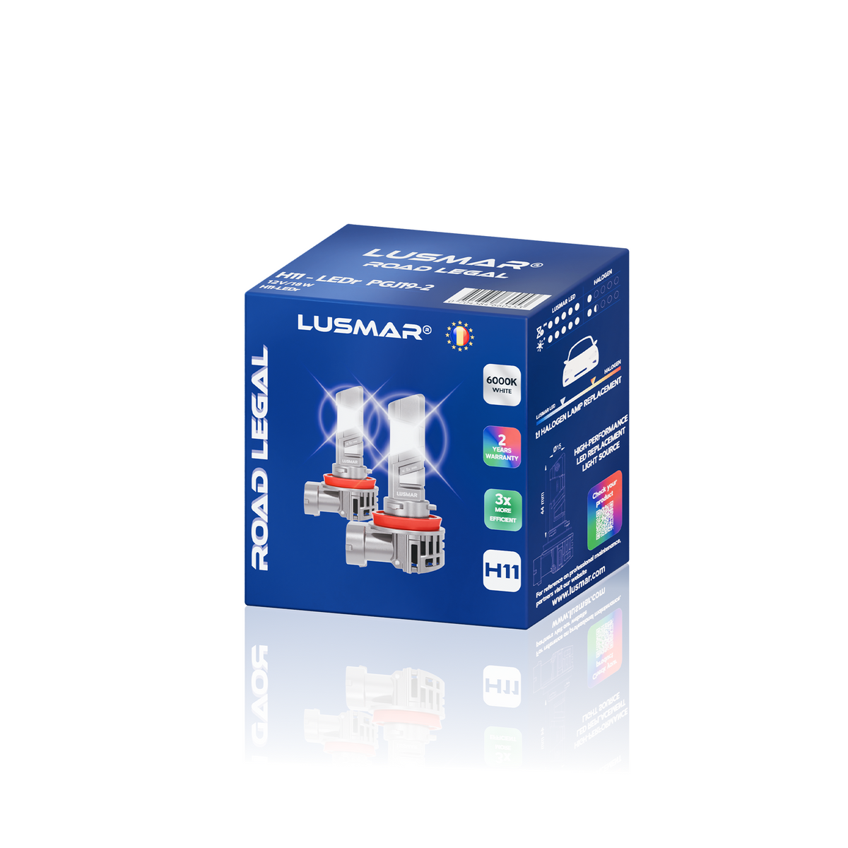Kit LED H11 LUSMAR ROAD LEGAL 6000K - omologat