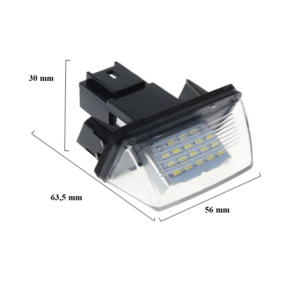 Set 2 x led numar inmatriculare Peugeot 206 207 307 308 406 Citroen C3 C4 C5 C6 X6HF