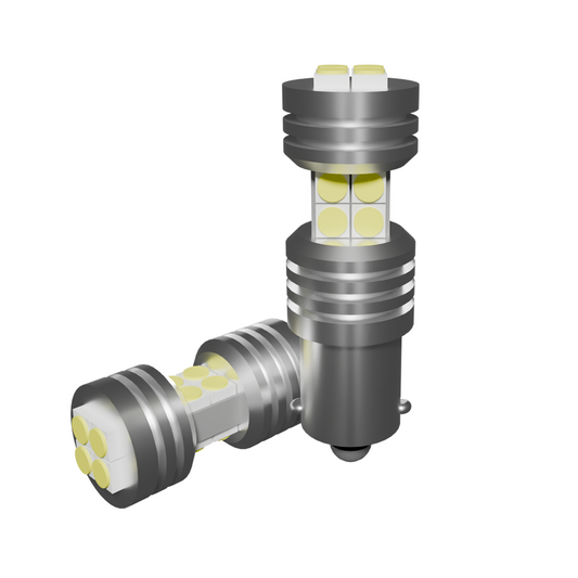 Set 2 x bec LED BA9S BAY9S BAX9S H6W Alb / Galben 900 lm Canbus - fara eroare