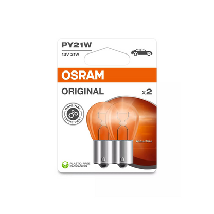 Set 2 x bec halogen BA15S PY21W OSRAM 560 lm - 7507-2BL